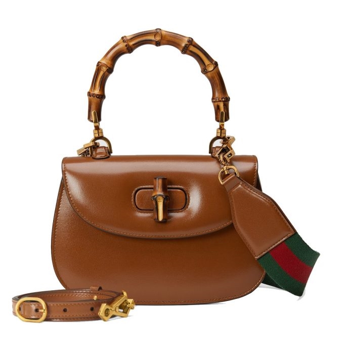 Gucci Bamboo 1947 Mini Bag in light brown leather - front view