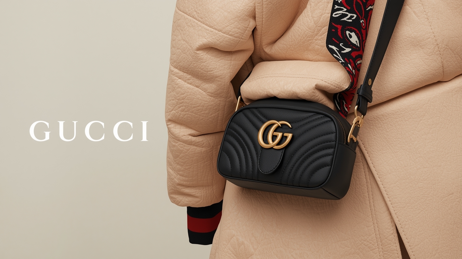 Luxurious Gucci bag editorial banner